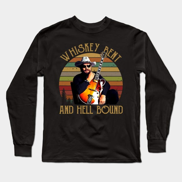 Hank Art Jr Whiskey Bent and Hell Bound Long Sleeve T-Shirt by Culnaneandreas.Fashion